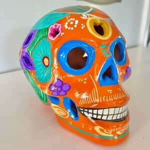 Authentic 💀 Mexican Day of the Dead Talavera Pottery Skull from The Yucatan
